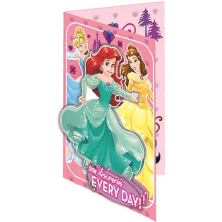 Disney Hercegnők Üdvözlőkártya+boríték 3D