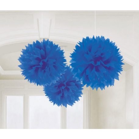 Függő pom pom dekoráció Bright Royal Blue 3 db-os