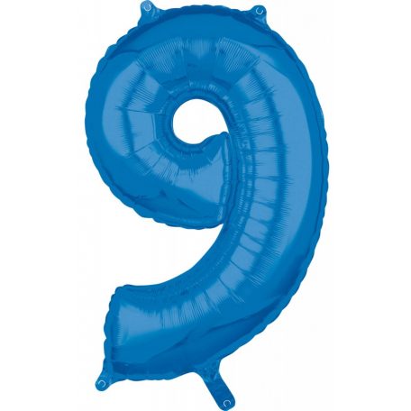 Blue szám fólia lufi 9-es, 66*43 cm