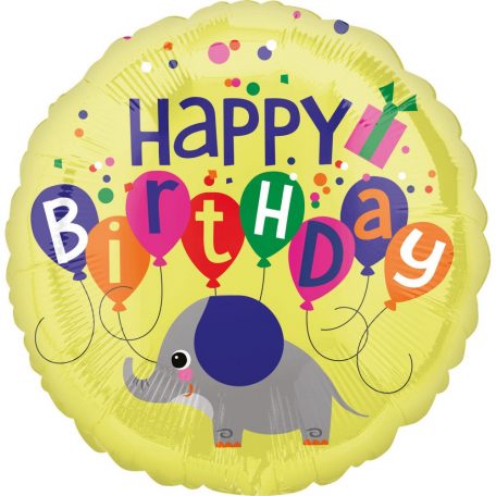 Happy Birthday elefánt fólia lufi 43 cm