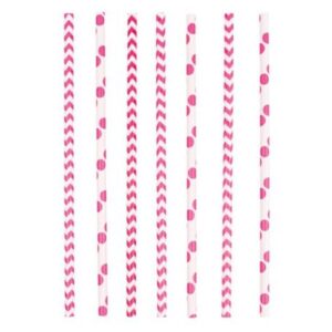Bright Pink papír szívószál 24 db-os szett