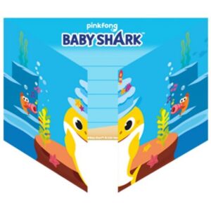Baby Shark Party meghívó 8 db-os