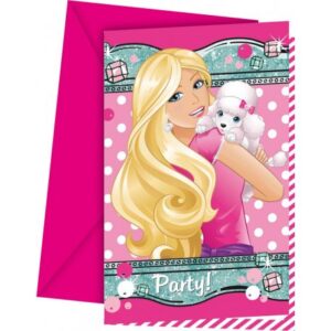 Barbie Elegant Party Meghívó 6 db-os