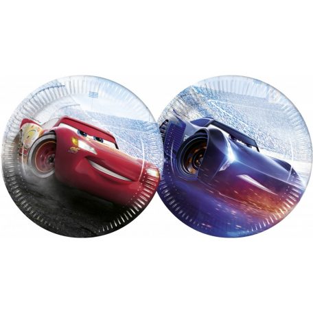Disney Cars-The Legend of The Track, Verdák Papírtányér 8 db-os 23 cm