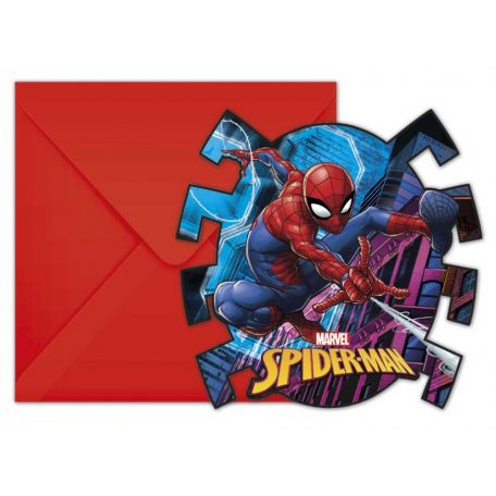 Spiderman Team Up, Pókember Party Meghívó 6 db-os