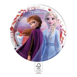 Disney Frozen II, Jégvarázs papírtányér 8 db-os 23 cm FSC