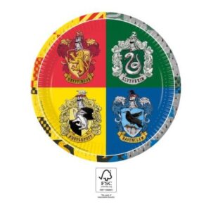 Harry Potter Hogwarts Houses papírtányér 8 db-os 23 cm FSC