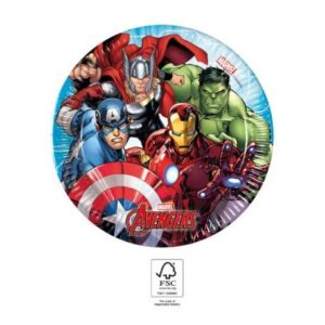 Mighty Avengers, Bosszúállók papírtányér 8 db-os 19,5 cm FSC