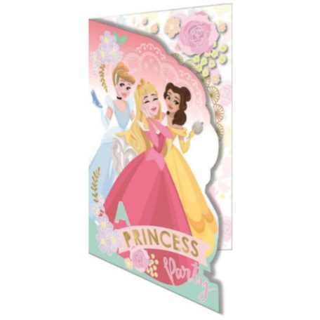Disney Hercegnők csillámos üdvözlőkártya+boríték