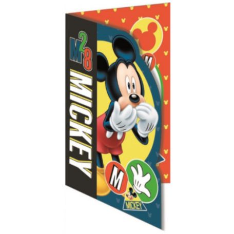 Disney Mickey csillámos üdvözlőkártya+boríték
