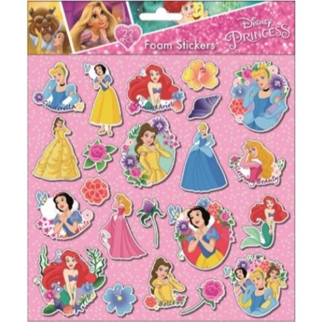 Disney Hercegnők Pufi szivacs matrica 22 db-os szett