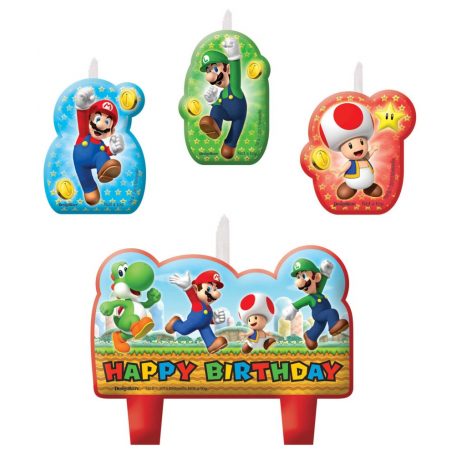 Super Mario mini tortagyertya, gyertya szett 4 db-os