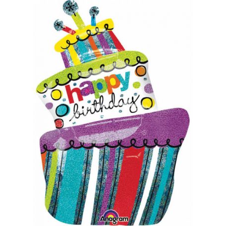 Happy Birthday Cake Fólia lufi 94 cm