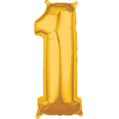 Gold, Arany 1-es szám fólia lufi 66*27 cm