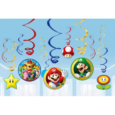 Super Mario Szalag dekoráció 12 db-os szett