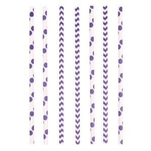 New Purple papír szívószál 24 db-os szett