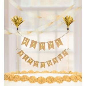 Happy Birthday Gold torta dekoráció