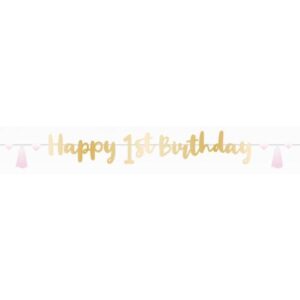 Pink Ombre Első születésnap Happy Birthday felirat 180 cm