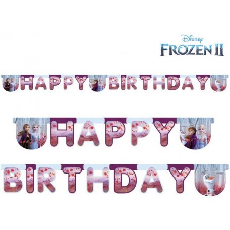 Disney Jégvarázs Frozen II Happy Birthday felirat 200 cm