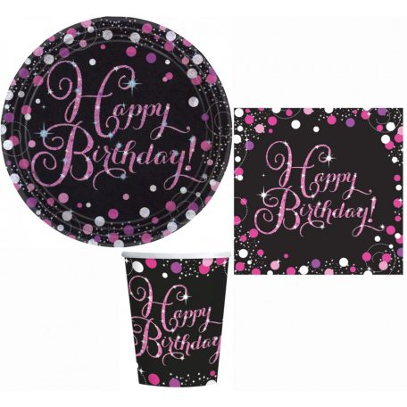 Happy Birthday Pink party szett 32 db-os