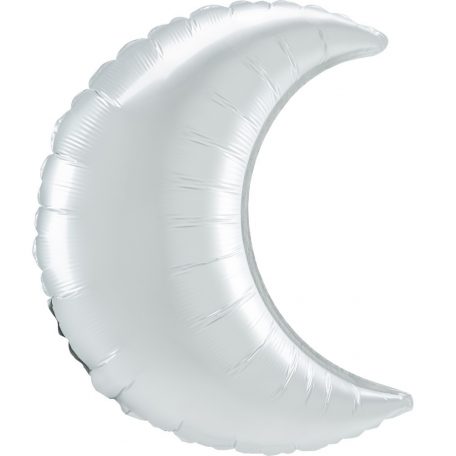 White, Fehér szatén hold fólia lufi 43 cm