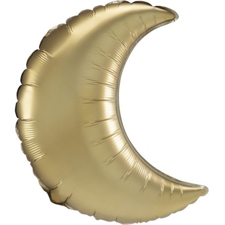 Gold, Arany szatén hold fólia lufi 43 cm