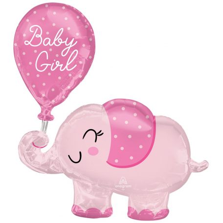 Baby Girl elefánt fólia lufi 78 cm