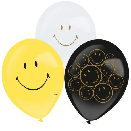 Smiley Originals, Emoji léggömb, lufi 6 db-os 11 inch (27,5 cm)
